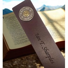 12 Gauge Shotgun Real Leather Personalised Bookmark